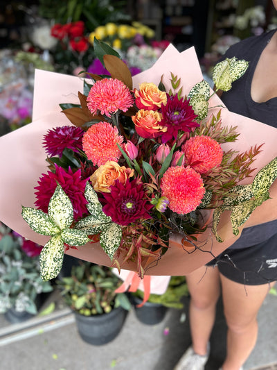 Seasonal vibrant and textured bouquet