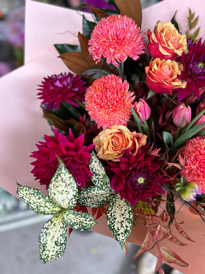 Seasonal vibrant and textured bouquet