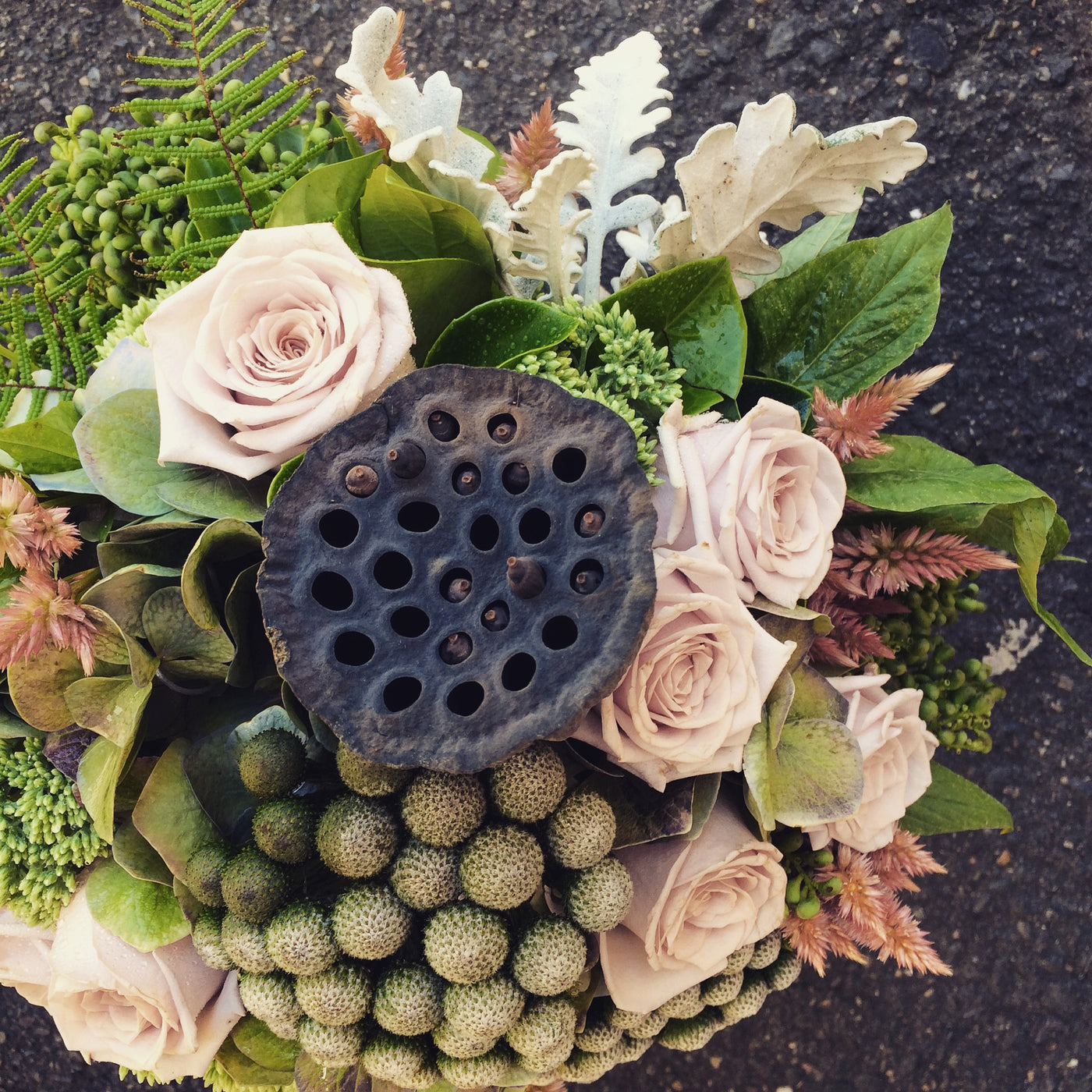 Lush bouquet of textures