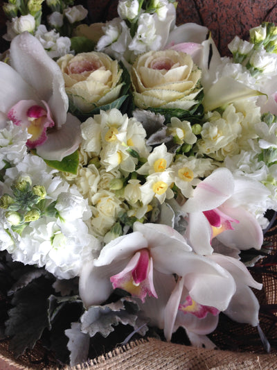 Fragrant and Elegant Heshian Wrapped Flower Bouquet