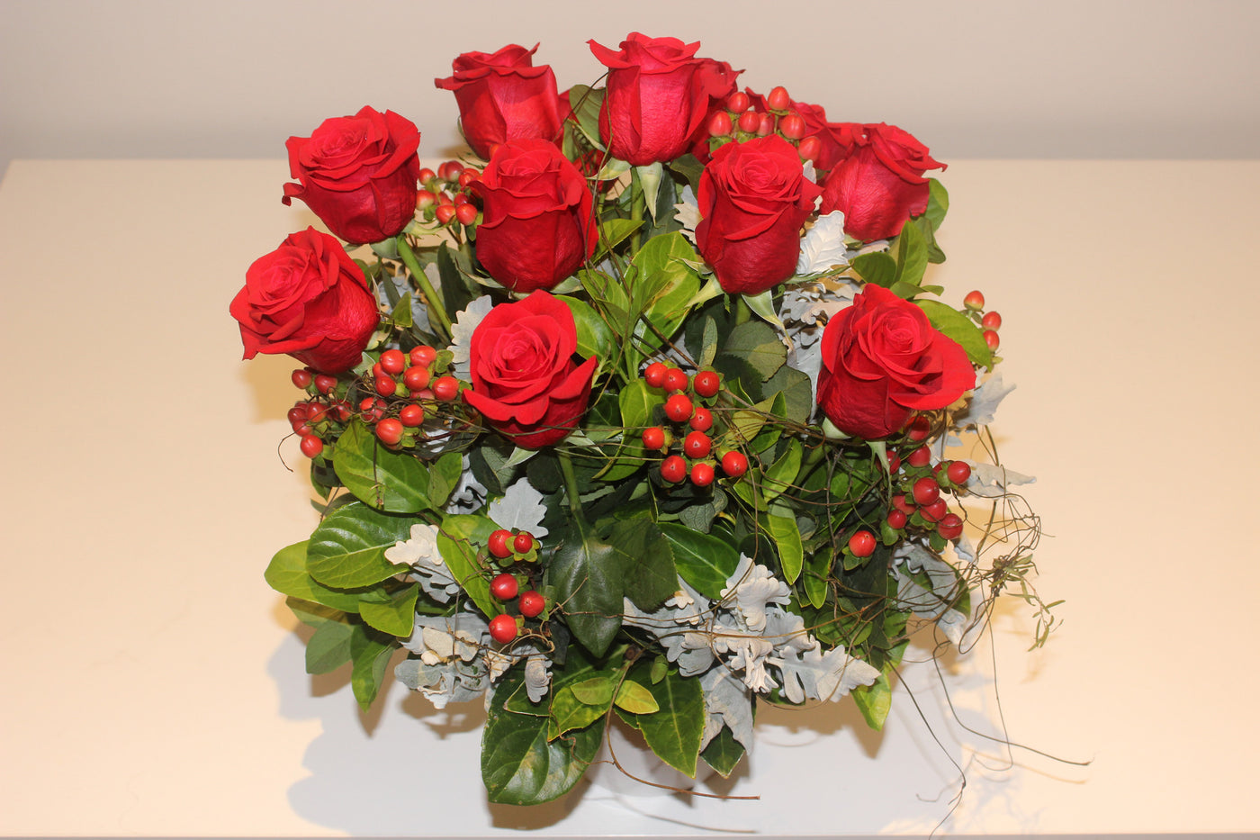 Flowers Red Rose Pot Arrangement