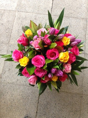 Bright Mixed Seasonal Flower Arrangement