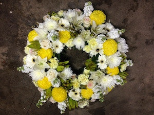 Wreath- White and Yellow Toned