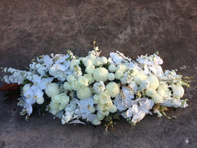 Cream and White Casket Cover