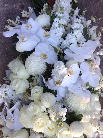 Cream and White Casket Cover