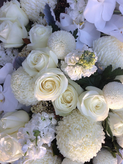 Cream and White Casket Cover