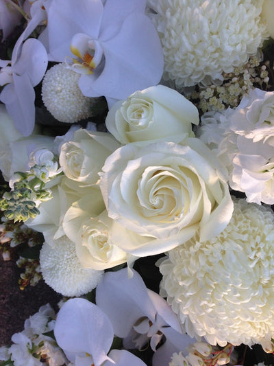 Cream and White Casket Cover
