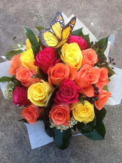 Bright Mixed Rose Arrangement