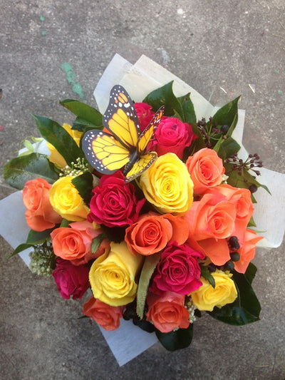 Bright Mixed Rose Arrangement