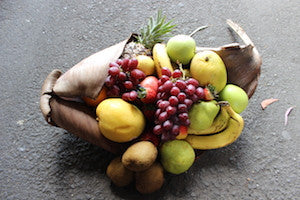 Fruit and white wine hamper