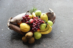 Fruit and white wine hamper