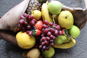 Fruit and white wine hamper