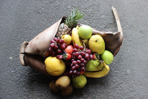 Fruit and white wine hamper