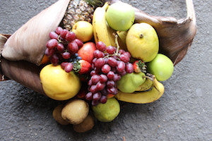 Fruit and white wine hamper