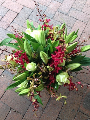 Mixed Orchid and Lilies Arrangement