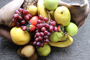 Fruit and white wine hamper