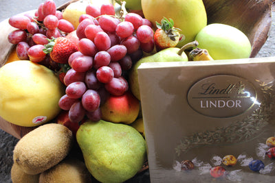 Fruit husk hamper with chocolates