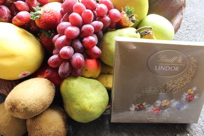 Fruit husk hamper with chocolates