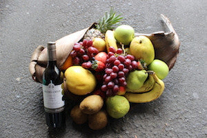 Fruit and white wine hamper