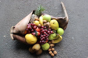 Fruit and white wine hamper