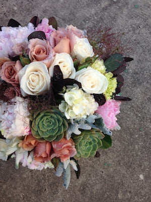 Vintage and Funky Succulent Bouquet Posy