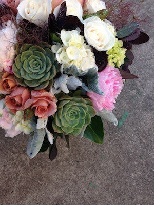 Vintage and Funky Succulent Bouquet Posy