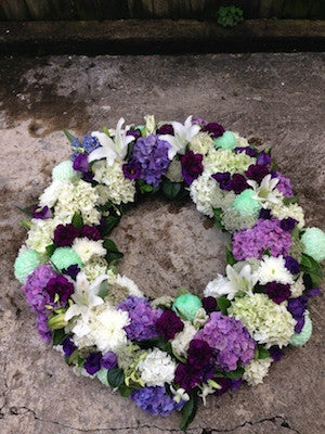 Wreath- Purple and white shades (Large)