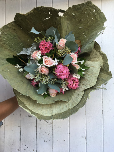 Pretty in pink vintage themed posy