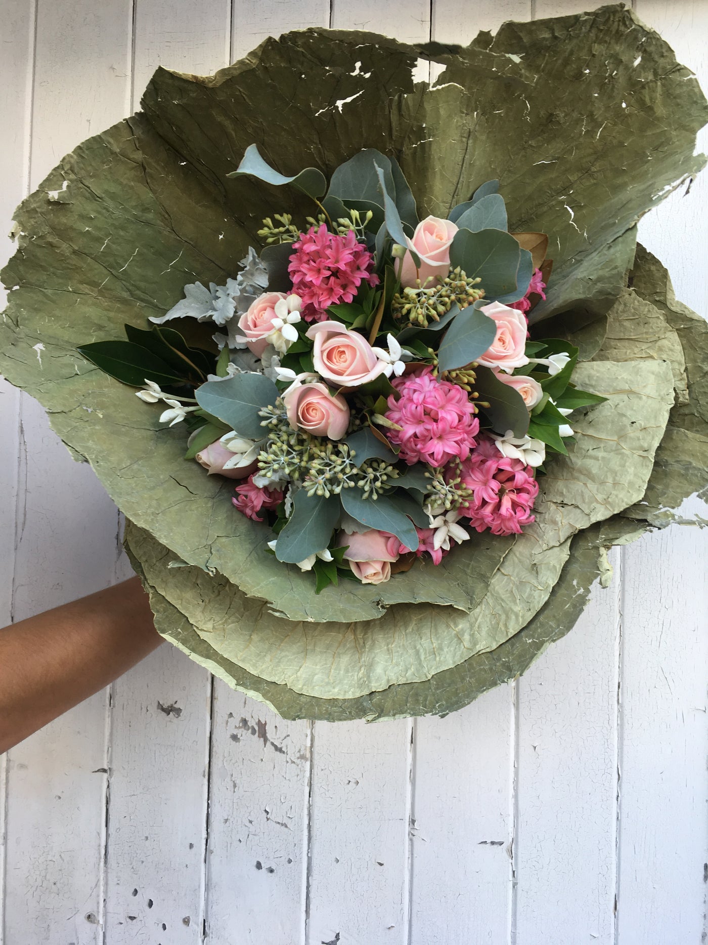 Pretty in pink vintage themed posy