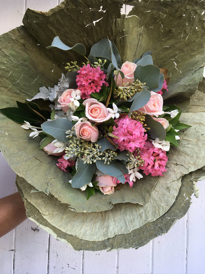 Pretty in pink vintage themed posy
