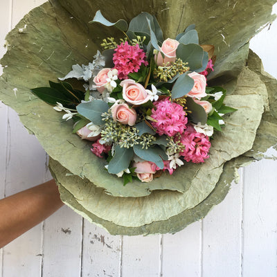 Pretty in pink vintage themed posy