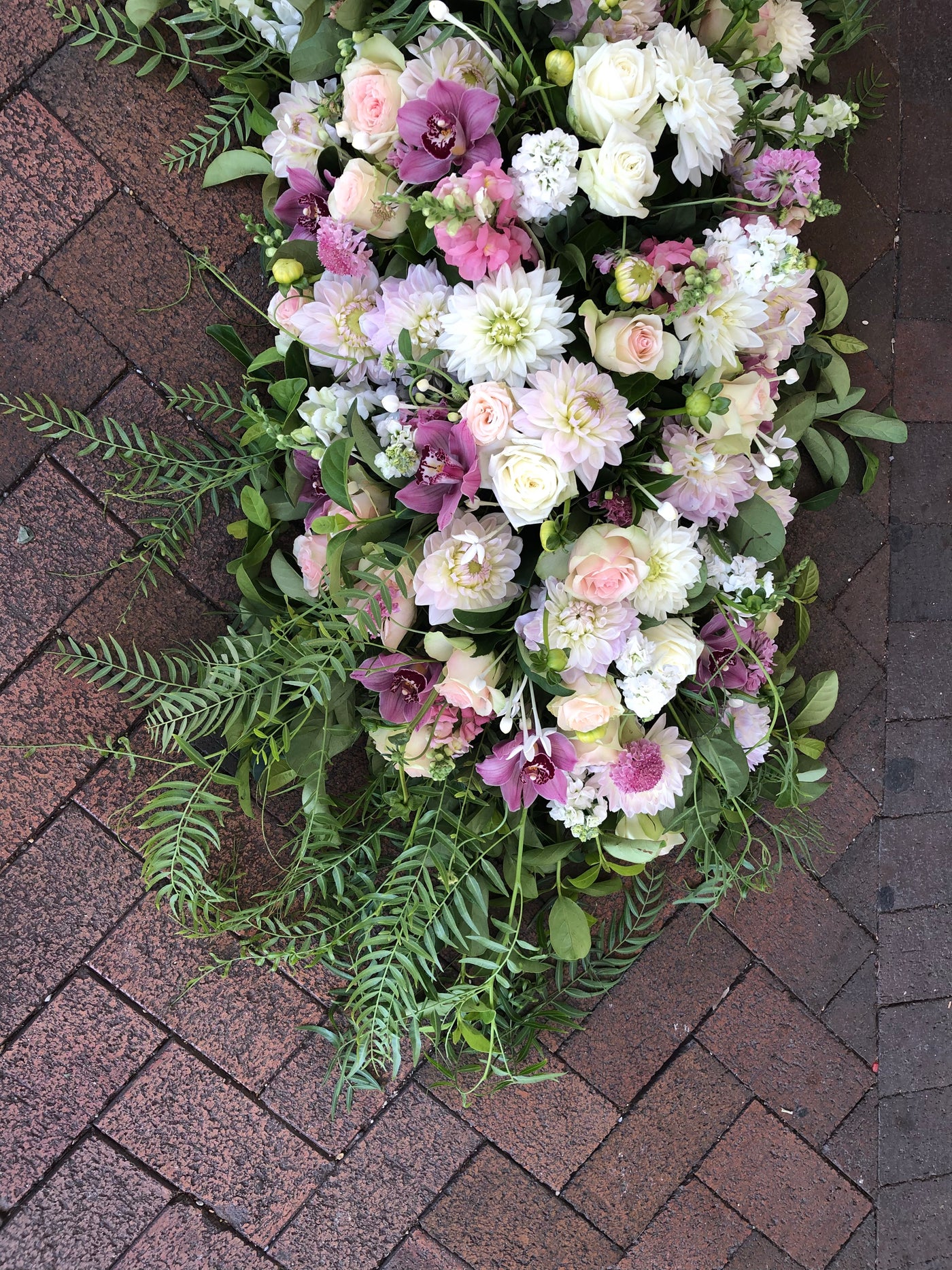Pastel casket cover