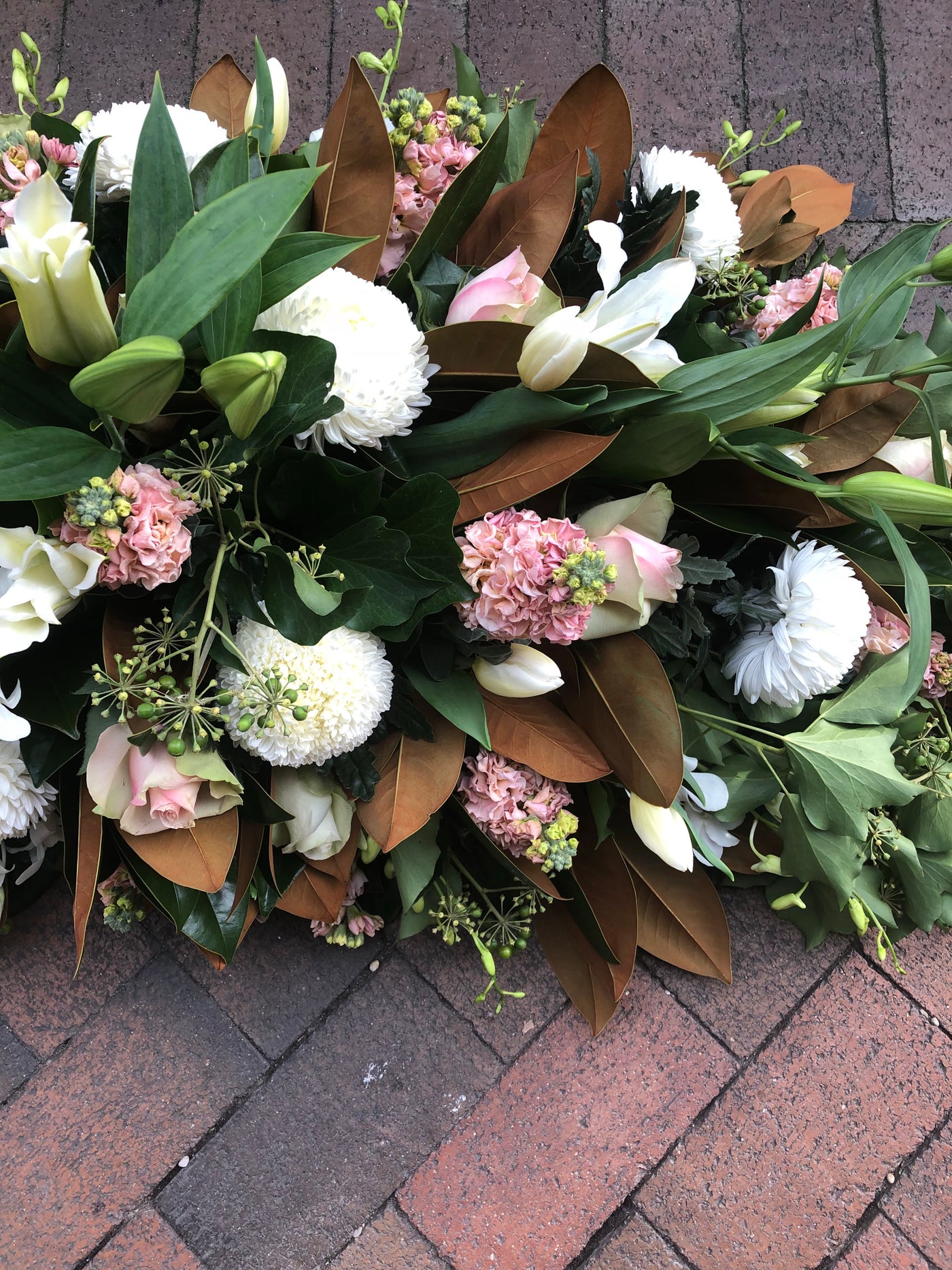 Delicate pastel casket cover