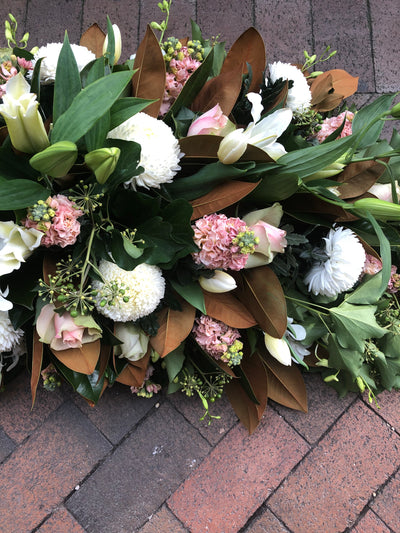 Delicate pastel casket cover