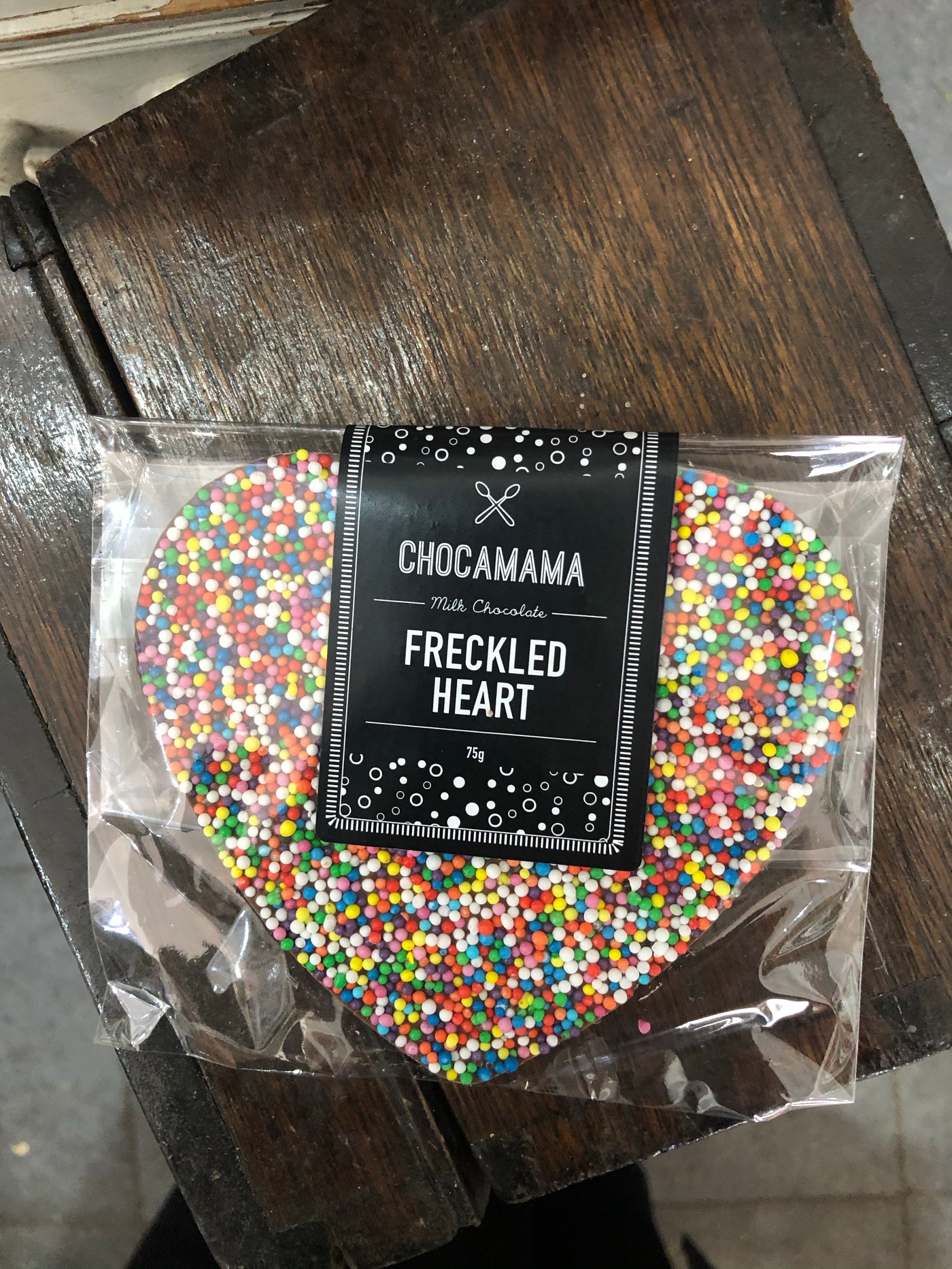 Chocolate freckle heart 75g